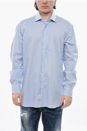 Barba Two-Tone Striped Shirt with French Collar size 45