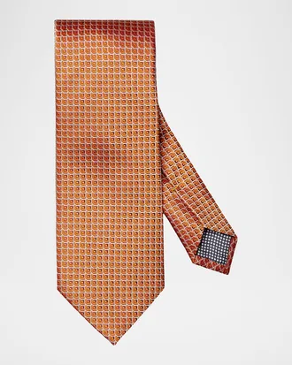 Eton Men & apos;s Geometric Print Silk Tie