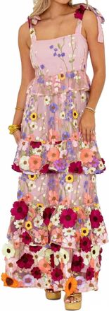 Veda Edie Floral Maxi Dress In Pink