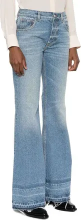 Chlo&eacute; Womens Blue Cotton Bootcut Jeans Clothing