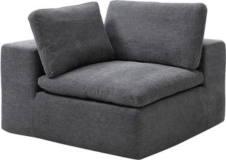 Vente-Unique Poltrona angolare sinistra in tessuto grigio antracite - CORTOLINE