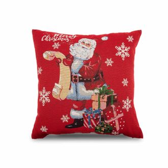 Lewis's Father Christmas Cushion - Red | TJ Hughes