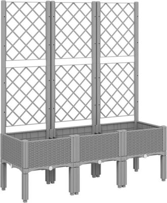 vidaXL Jardinera Con Enrejado Pp Gris Claro 120x40x142 Cm Vidaxl