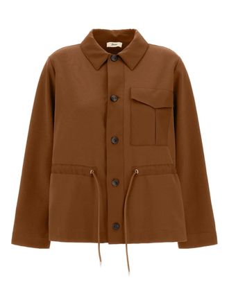 Herno buttoned pocket top - women - Polyester/Cotton - S - Brown