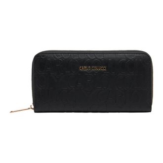 Carlo Colucci Kleine portemonnee met logo-reli&euml;f - Dames - Portefeuilles - Zwart - ONE Size - Accessoires