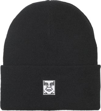 Obey Icon Patch Cuff Beanie - unisex - Hoeden - Zwart - ONE Size - Accessoires