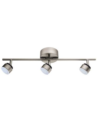 Eglo Eglo Armento 3 Light Integrated Led Fixed Track Light With Matte Nickel Finish & Adjustable Lamp Heads