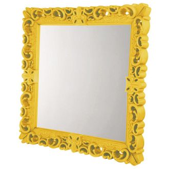 Slide Mirror Of Love Giallo Zafferano - Grande Specchio Di Design Originale Slide Colorato Moderno Barocco Camera Ingresso Sala Da Pranzo Salotto