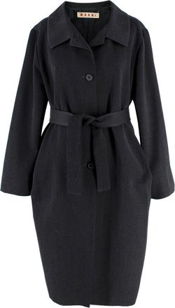 Marni Charcoal Belted Wool Blend Coat Size M
