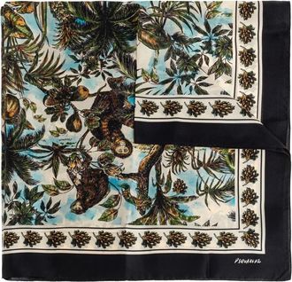Dsquared2 Foulard in seta con stampa grafica - Toni neutri