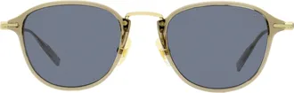 Montblanc MB0155S Classic Oval Metal-Framed Sunglasses - Beige