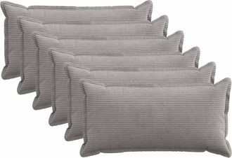 vidaXL Funda De Almohada 6 Uds. Houten Gris Claro 40 X 70 Cm Pana Vidaxl