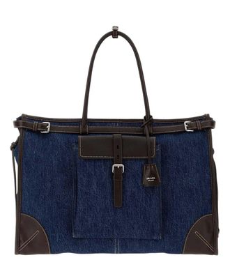 Prada Blue Bonnie Large Tote