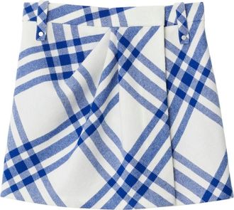 Burberry checked wool miniskirt - women - Wool - 4 - White