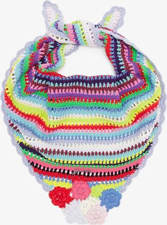 Ganni Mixed Scarf in Striped Crochet Organic Cotton