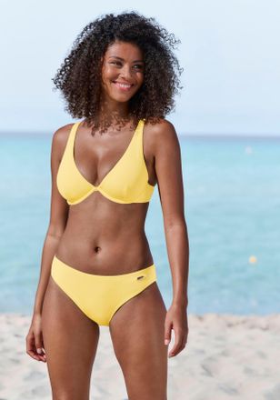 Venice Beach B&uuml;gel-Bikini-Top VENICE BEACH Lucky, Damen, Gr. 36, Cup C, gelb, Recycling-Polyamid, Strukturmuster, Bikini-Oberteile B&uuml;gel-Bikini-Top, aus gerippter 