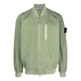 Stone Island Cupro Cotton Twill Bomber Jacket Sage 781542629-V0055