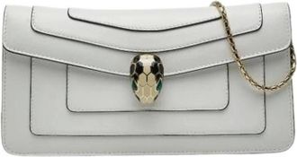 Bulgari Pre-owned Clutches, female, White, Size: ONE SIZE Pre-owned Vintage Leather Shoulder Bag