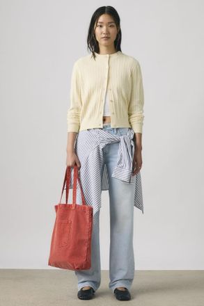Levi's Supersoft Crewneck Cardigan - Mujer - XS - Amarillo / Rutabaga