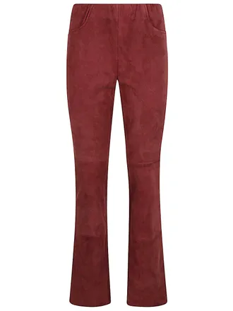 Via Masini 80 Suede Leather Trousers-Donna