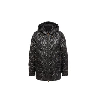 Moncler Moncler Balette Geometric Quilted Mid-length Down Jacket, Women, Black, Size: 00