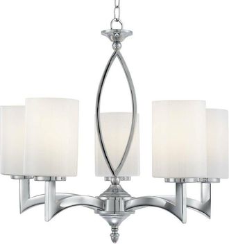 Searchlight Searchlight Gina - 5 Light Multi Arm Ceiling Pendant Chrome with Glass Shades, E27