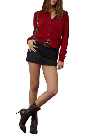PacSun Marley Button Front Cardigan in Red at Nordstrom, Size Xx-Small