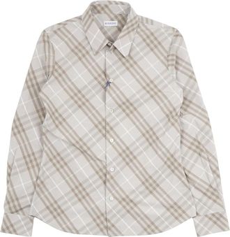 Burberry Slim Fit Katoenen Shirt met Ruitpatroon - Dames - Overhemden - Veelkleurig - XS - Katoen - Overhemden