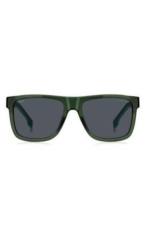 BOSS 55mm Rectangular Sunglasses in Green at Nordstrom Rack