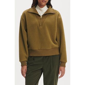 Varley Jaylin High Pile Fleece Half-Zip Pullover in Olive Leaf at Nordstrom, Size X-Small