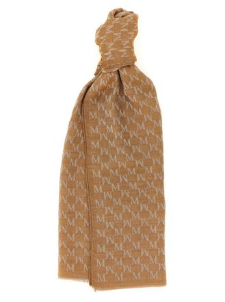 Max Mara Brown Signature Logo Scarf