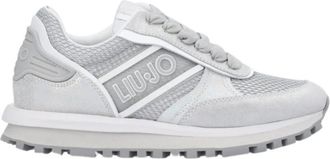 Liu Jo Wonder Up 3 Grijze Leren Sneakers - Dames - Sneakers - Grijs - 36 EU - Su&egrave;de - Schoenen
