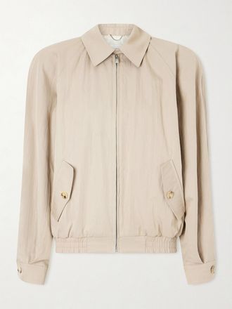 Magda Butrym Giacca In Misto Cotone Con Logo Ricamato - Neutri