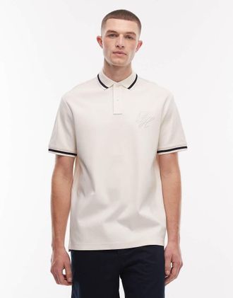 Tommy Hilfiger Polo color crema con logo-Bianco