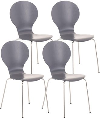 Clp Clp - Set 4x Sillas De Visita Diego Apilable Gris