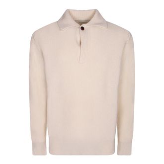 Ballantyne Polo Shirts, male, White, Size: 2XL Long-Sleeve Polo Sweater
