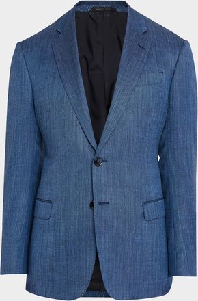 Giorgio Armani Mens Micro-Herringbone Sport Coat
