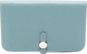 Hermès 2014 Evercolor Dogon GM Bifold Wallet long wallets - women - Calf Leather - One Size - Blue