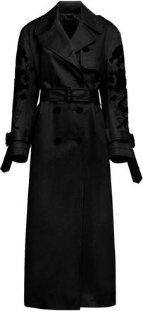 John Richmond Jassen, Dames, Zwart, L, Katoen, Belted Trench Coat