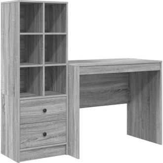vidaXL Vidaxl - Escritorio Con Almacenamiento 2 Pcs Gris Sonoma 90 X 50 X 76 Cm