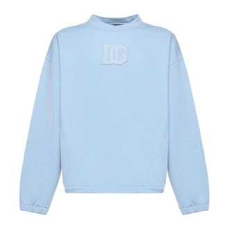 Dolce & Gabbana Sweatshirts, male, Blue, Size: L Treated Cotton Sweatshirt