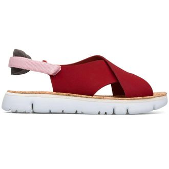 Camper Oruga K200157 Nubuck Textile Womens Slingbacks Sandals - Red - Size:UK 6