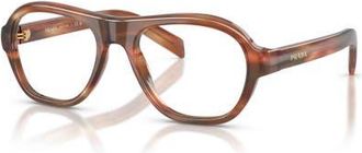 Prada 54mm Rectangle optical glasses in Brown at Nordstrom