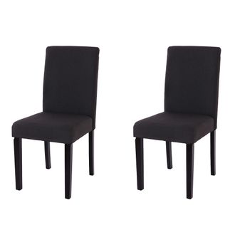 Hhg Hhg - Nunca Usado] Lote De 2 Sillas De Comedor Silla De Cocina Littau, Textil, Negro, Patas Oscuras