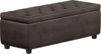 Simpli Home Hamilton 48In Transitional Rectangle Storage Ottoman