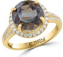 Effy Smoky Quartz & Diamond Ring in Brown at Nordstrom Rack, Size 7