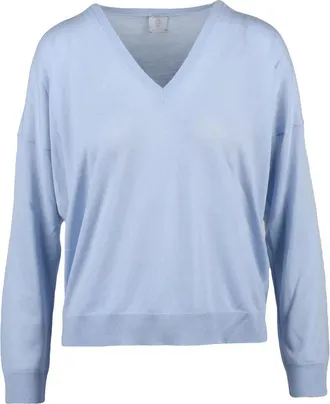 Eleventy Sky Blue Women Wool V-Neck Pullover