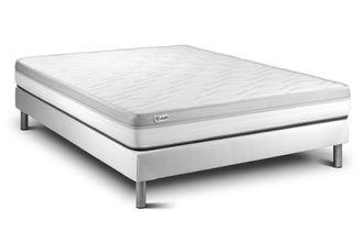 VITALIT Somier blanco + colch&oacute;n con espuma 140 x 190