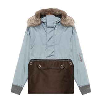 Marni Jas met afneembare bontkraag - Heren - Jassen - Blauw - Maat: M Katoen