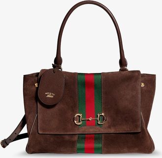 Gucci Borsa a mano Paparazzo in suede con iconico Nastro Web frontale - GUCCI - gender_Woman